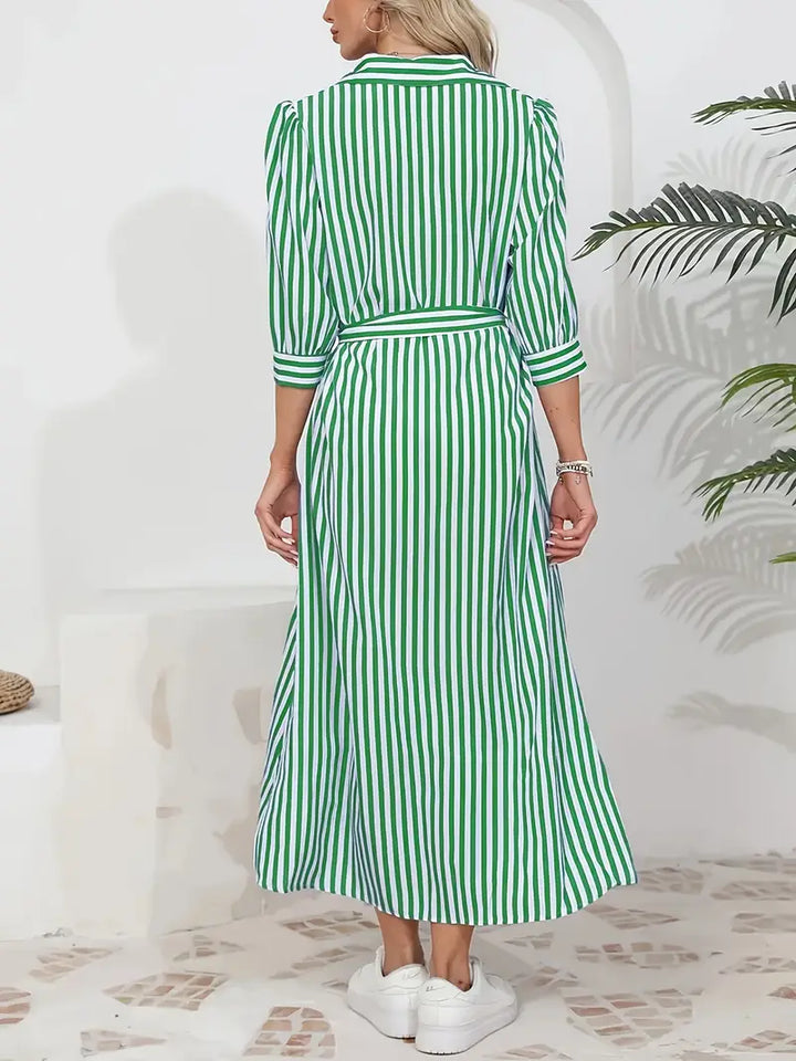 Vanessa™ | Belted Striped Shirt Dress