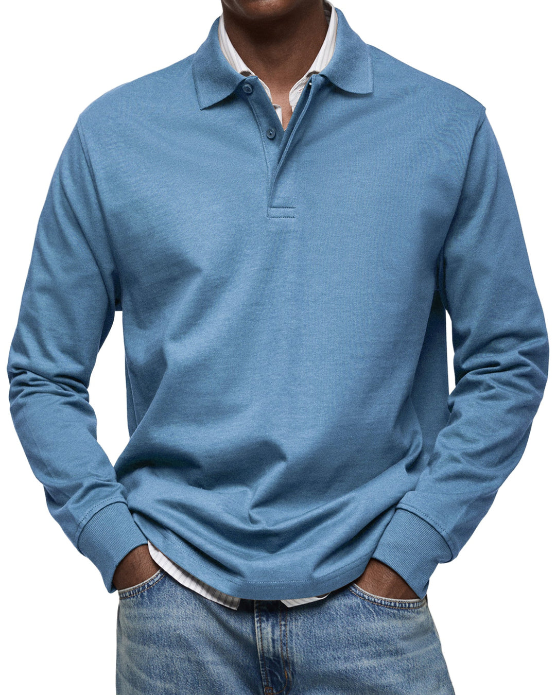 Augustus Long Sleeve Polo In Cotton