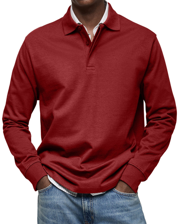 Augustus Long Sleeve Polo In Cotton