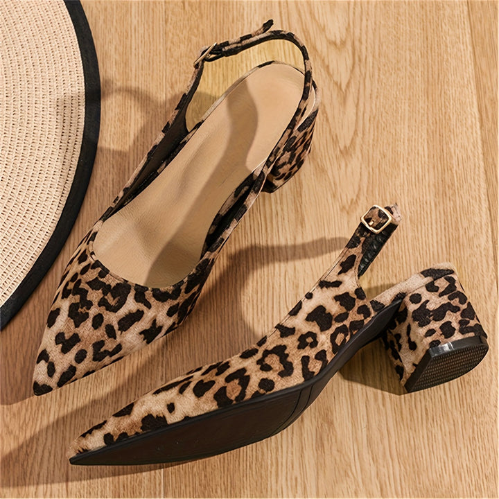 Carol | Orthopedic Wide-Toe Leopard Heels