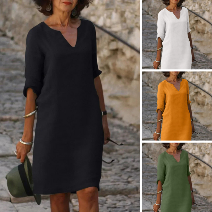 Faeira - Relaxed V-Neck Dress