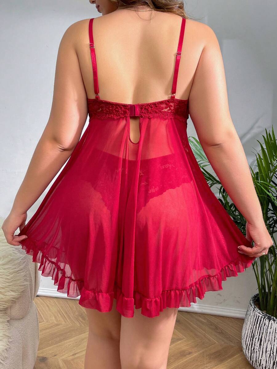Ruby™ | Sheer Lace Babydoll Dress
