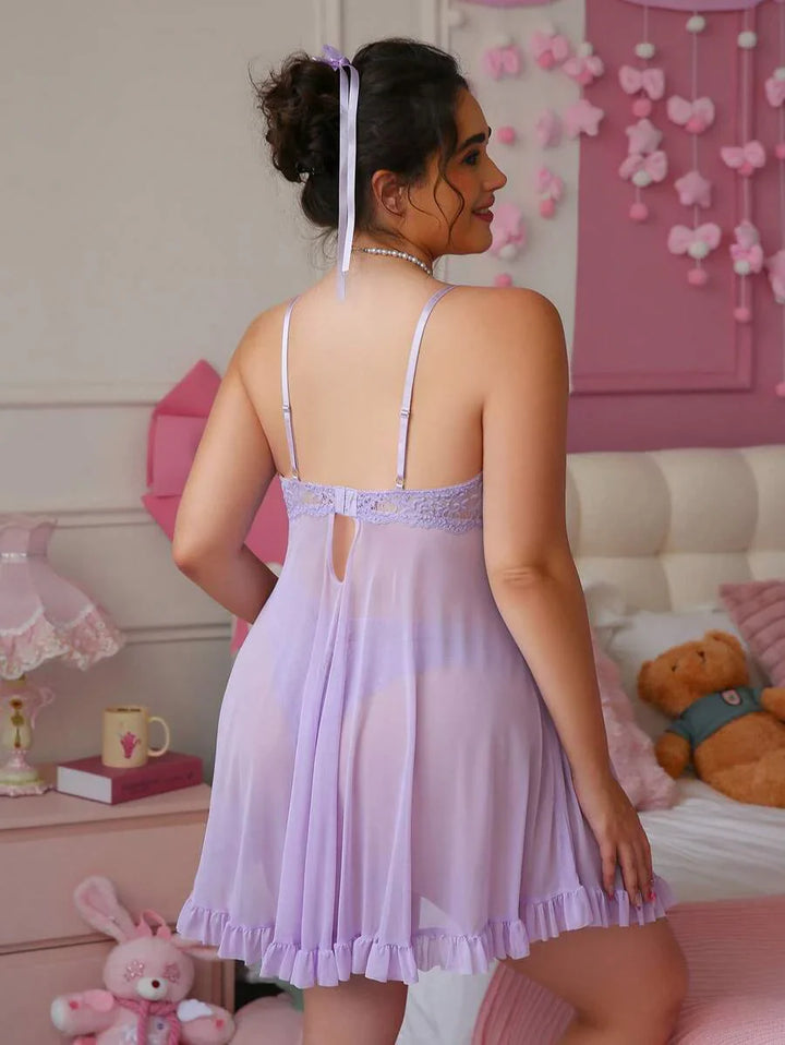 Ruby™ | Sheer Lace Babydoll Dress