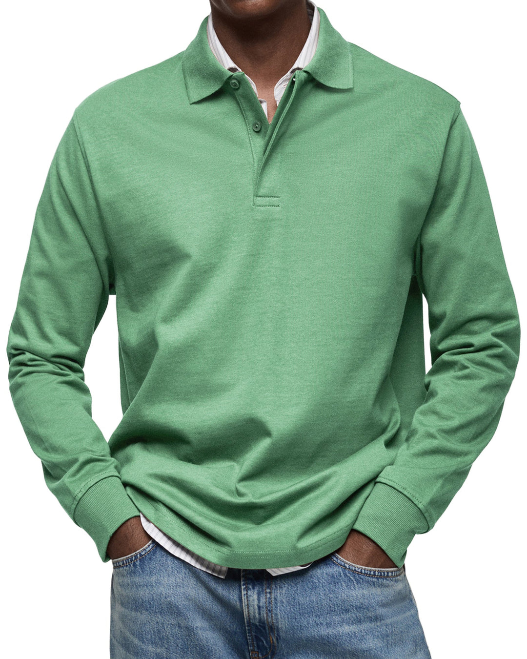 Augustus Long Sleeve Polo In Cotton
