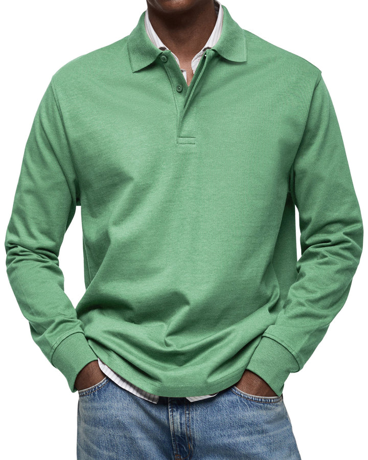 Augustus Long Sleeve Polo In Cotton
