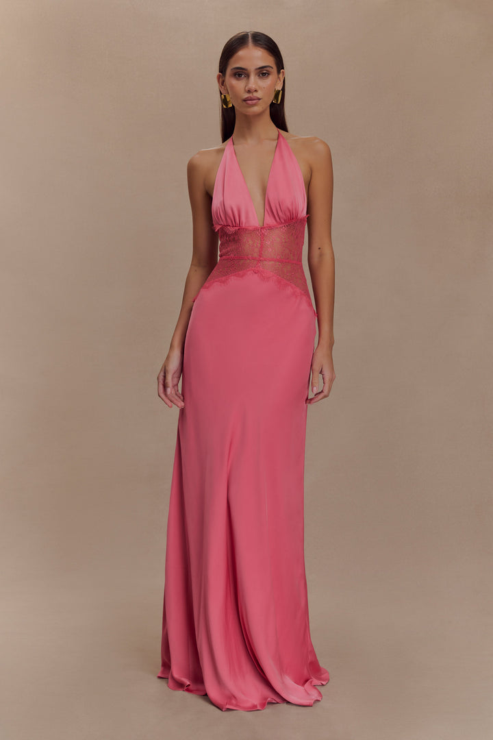 Kalira™ | Satin Lace Maxi Dress