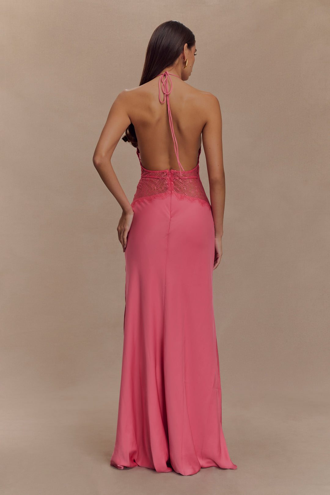 Kalira™ | Satin Lace Maxi Dress