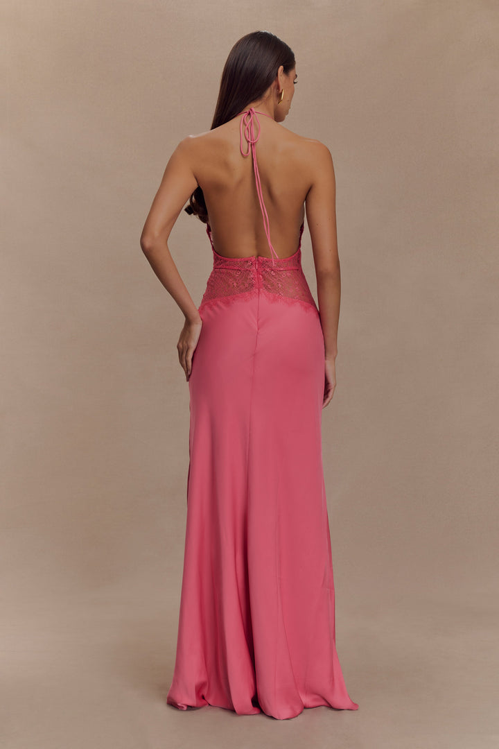 Kalira™ | Satin Lace Maxi Dress