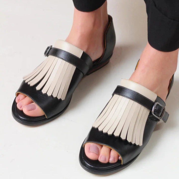 LUCREZIA | Elegant Platform Sandals with Trendy Fringe