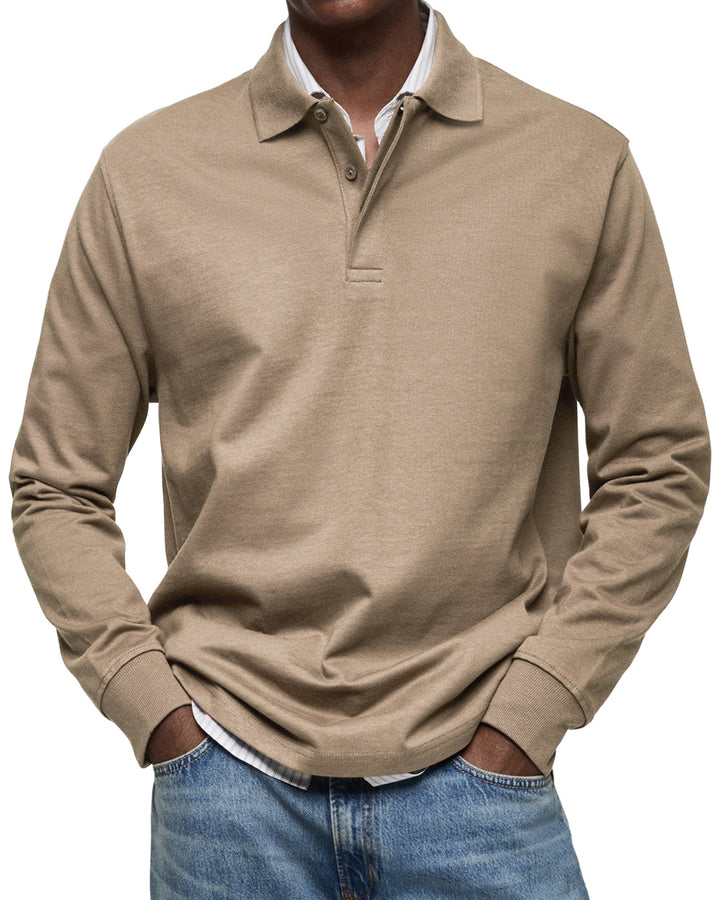 Augustus Long Sleeve Polo In Cotton