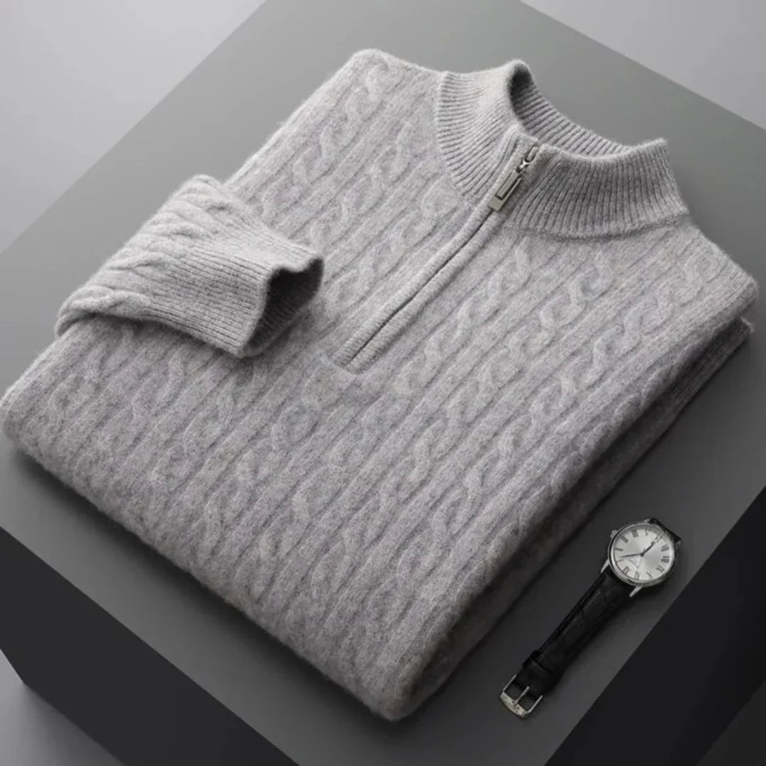 Deneb Cashmere Woven Half Zip