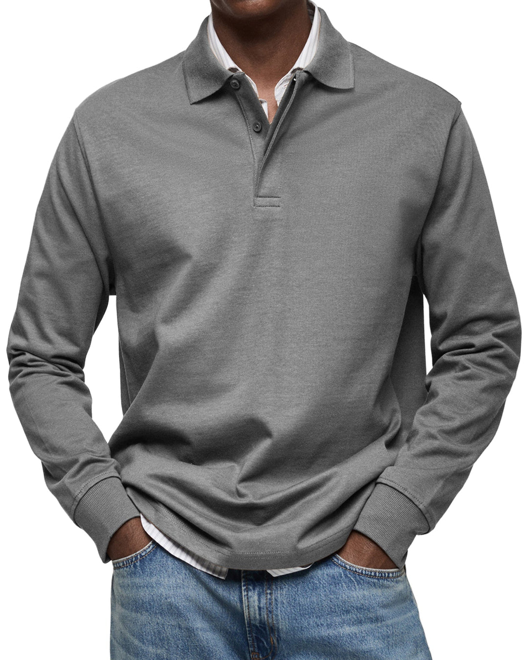 Augustus Long Sleeve Polo In Cotton