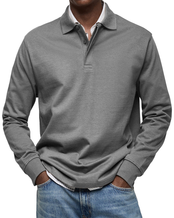 Augustus Long Sleeve Polo In Cotton