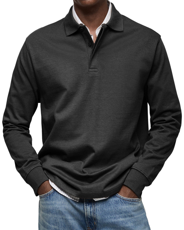 Augustus Long Sleeve Polo In Cotton