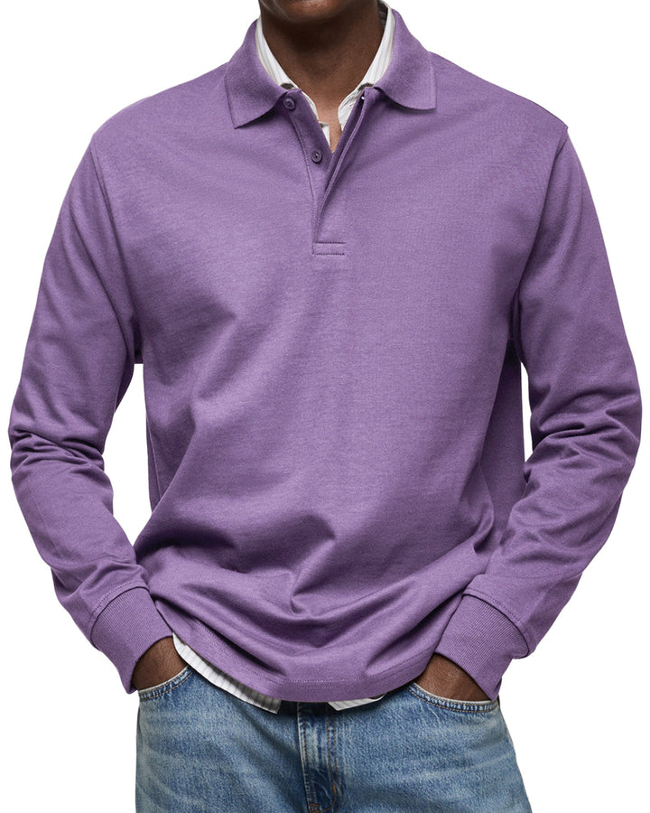 Augustus Long Sleeve Polo In Cotton