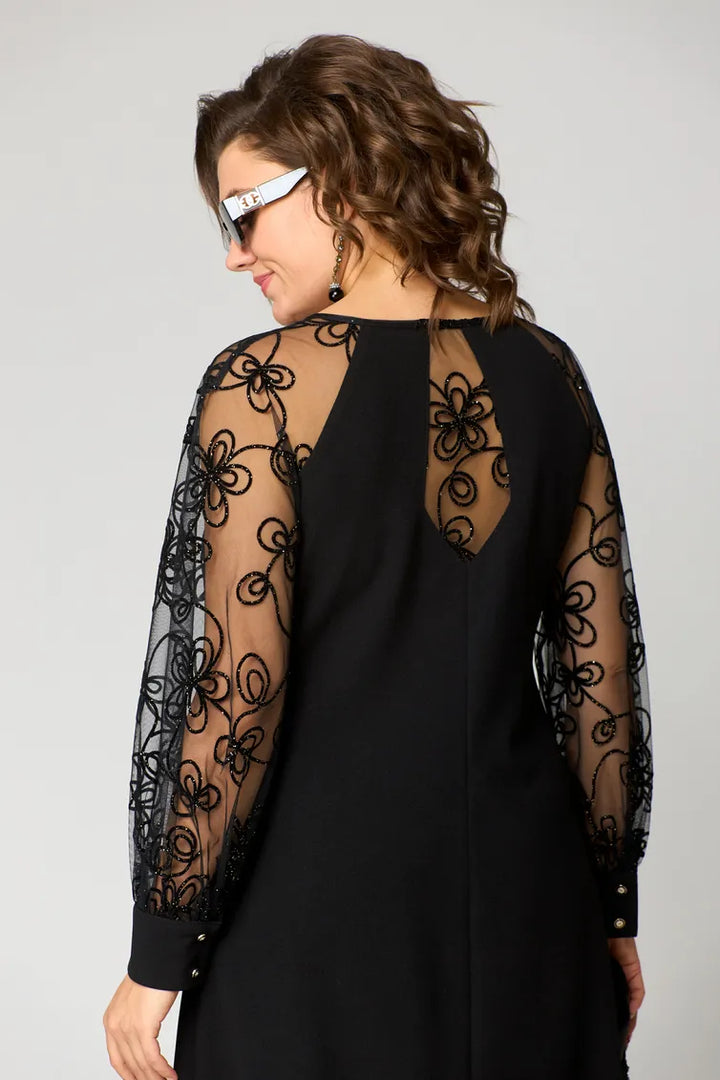 Elara - Dress with Lace Sleeves