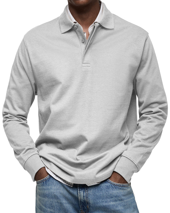 Augustus Long Sleeve Polo In Cotton