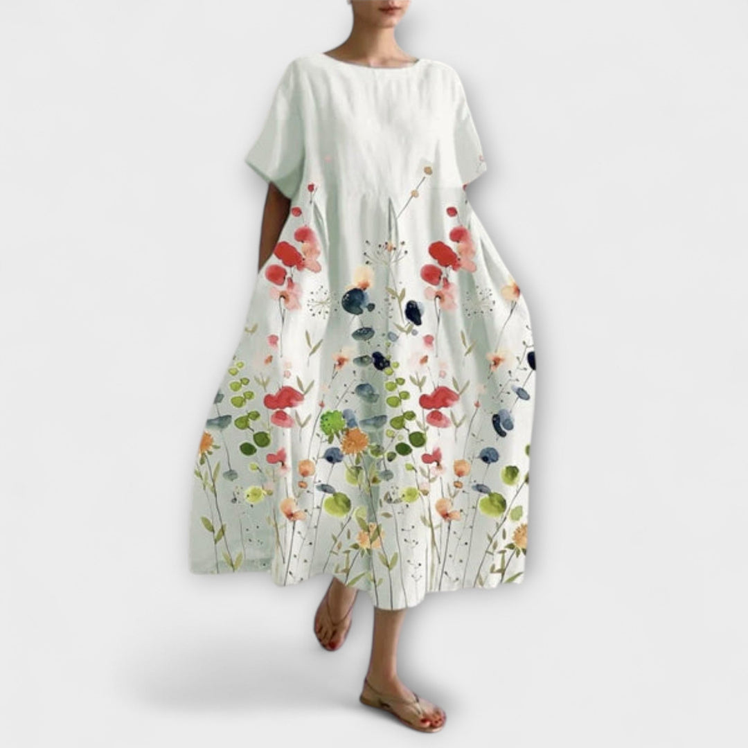 VALENTINA - Flattering Summer Floral Dress