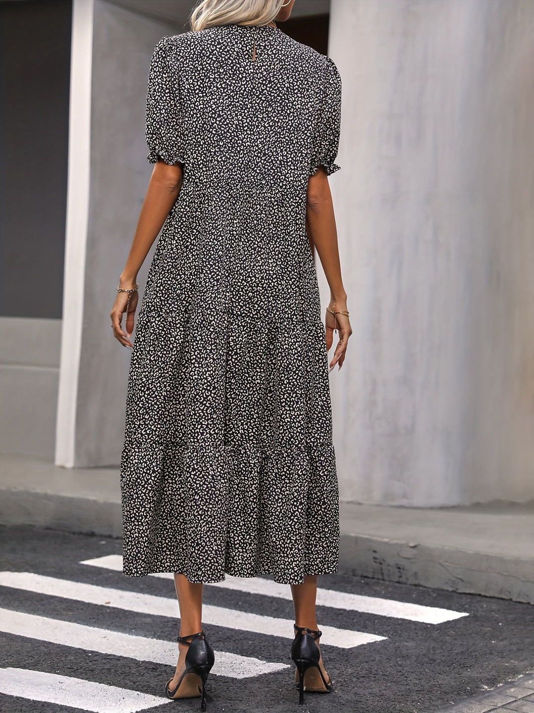 Raiza - Tiered Puff Sleeve Dress