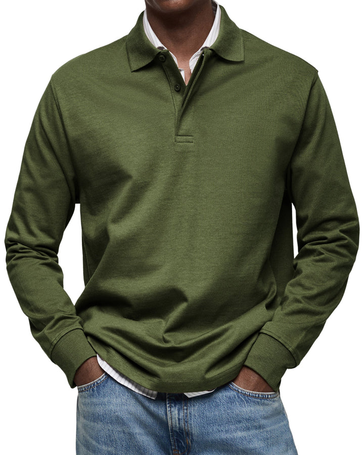 Augustus Long Sleeve Polo In Cotton