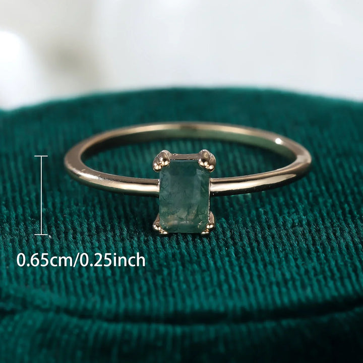 Rowen™ | Natural Moss Agate Ring