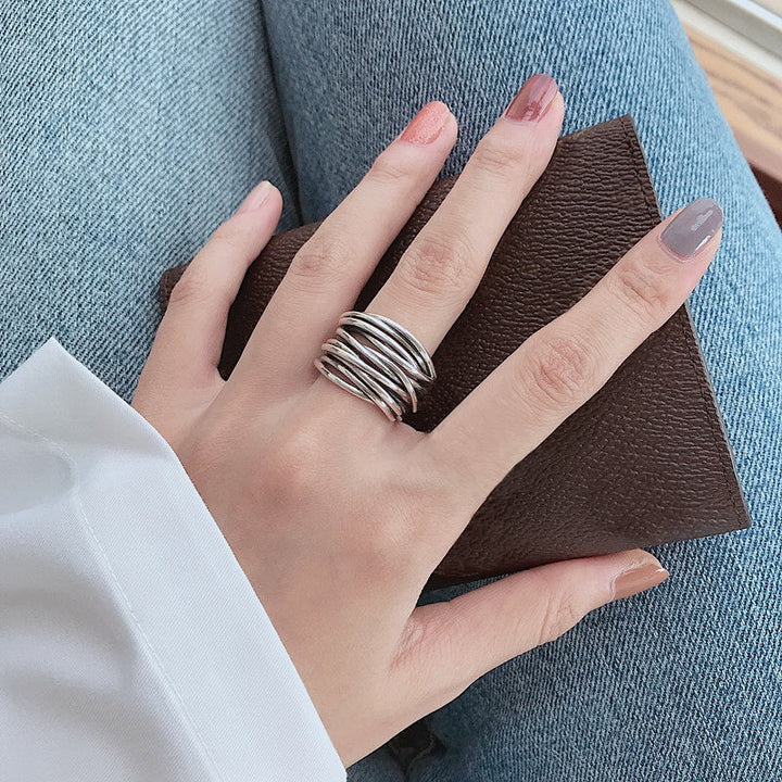 Noemi™ | Layered Adjustable Silver Ring