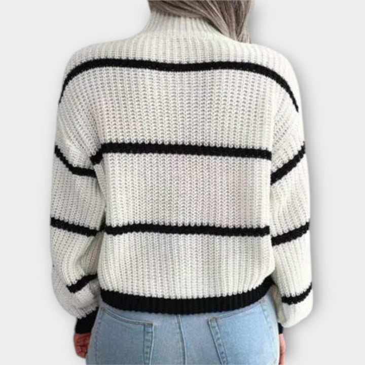 Harper | Turtleneck Sweater with Stripes