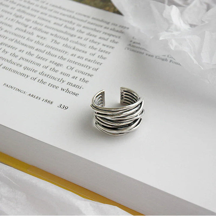Noemi™ | Layered Adjustable Silver Ring