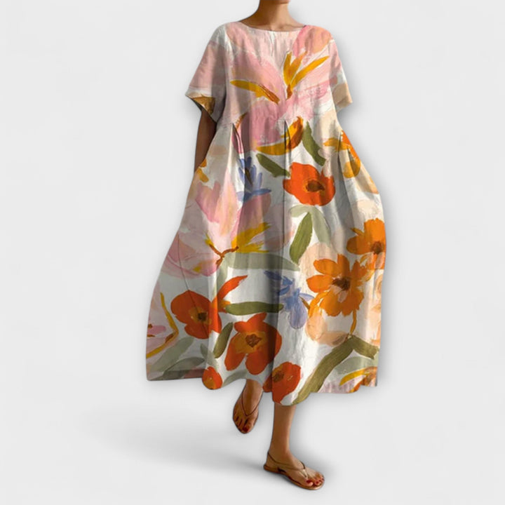 VALENTINA - Flattering Summer Floral Dress