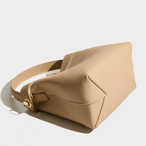Women’s Genuine Leather Minimalist Bucket Bag