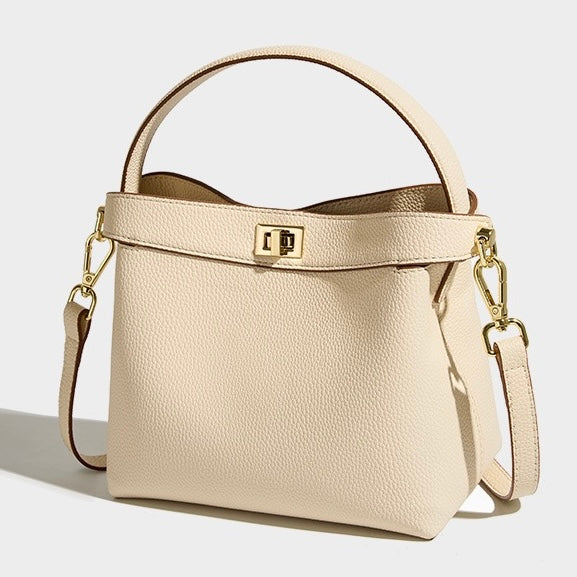 Women’s Genuine Leather Minimalist Bucket Bag