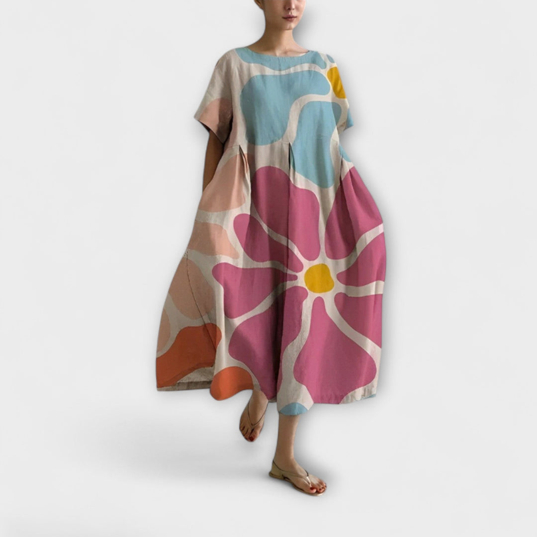 VALENTINA - Flattering Summer Floral Dress