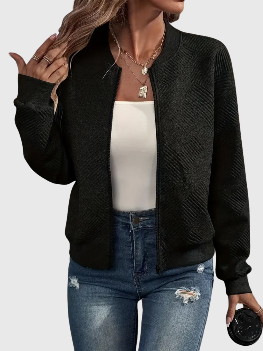 Laurie | Textured Zip Jacket