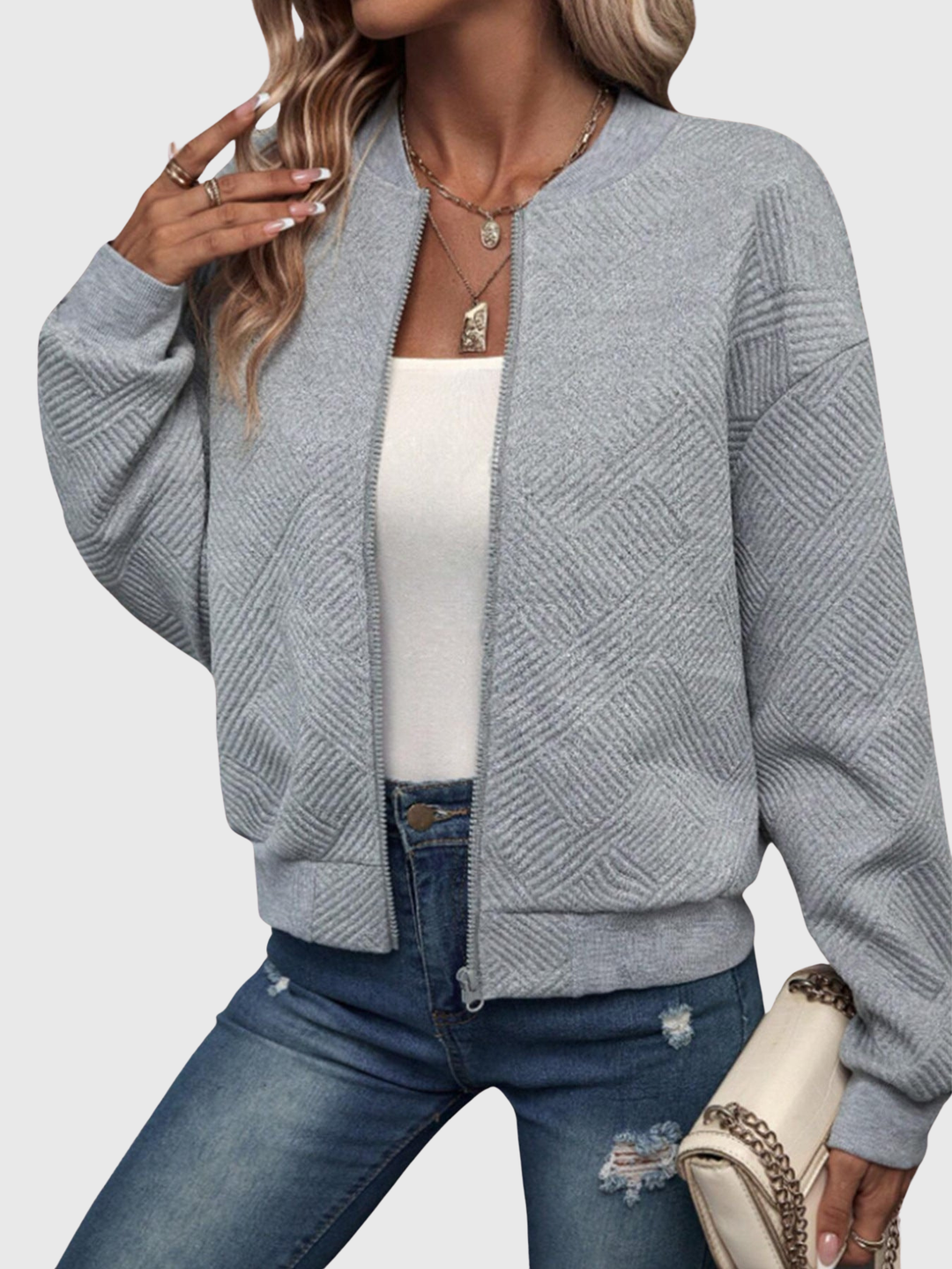 Laurie | Textured Zip Jacket