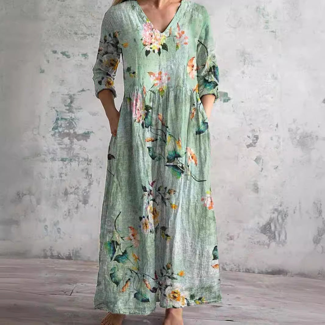 Ivory - Floral Charming Boho Maxi Dress