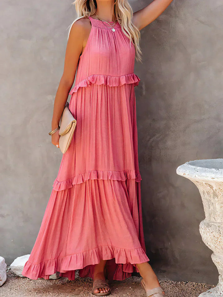 Robyn - Halter Ruffle Maxi Dress