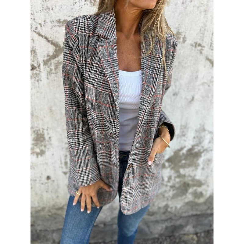 Fleur - Elegant Checkered Coat