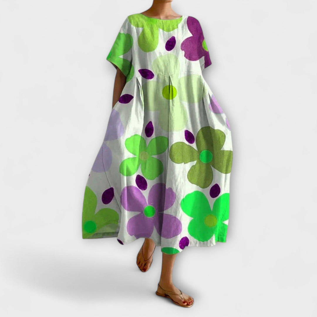 VALENTINA - Flattering Summer Floral Dress