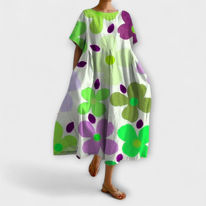 VALENTINA - Flattering Summer Floral Dress