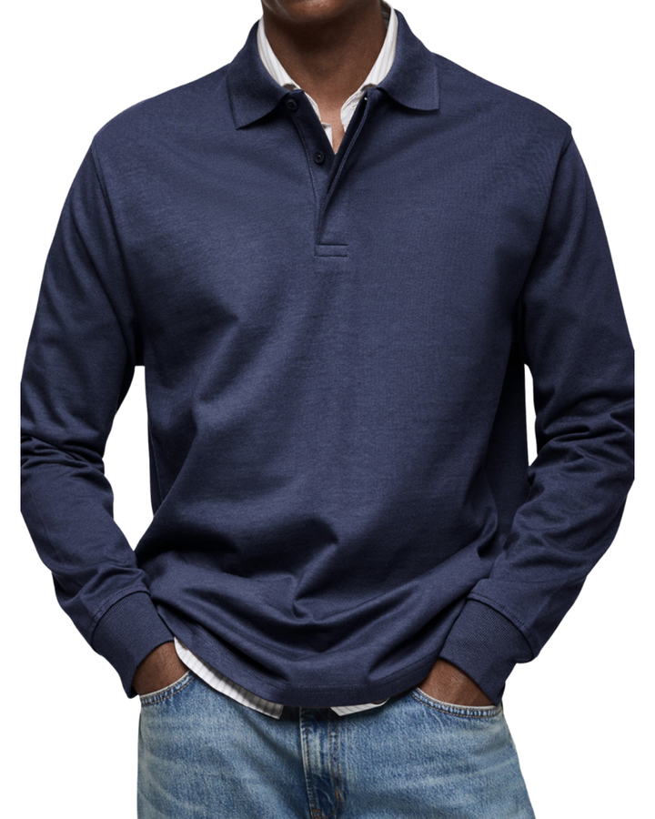 Augustus Long Sleeve Polo In Cotton