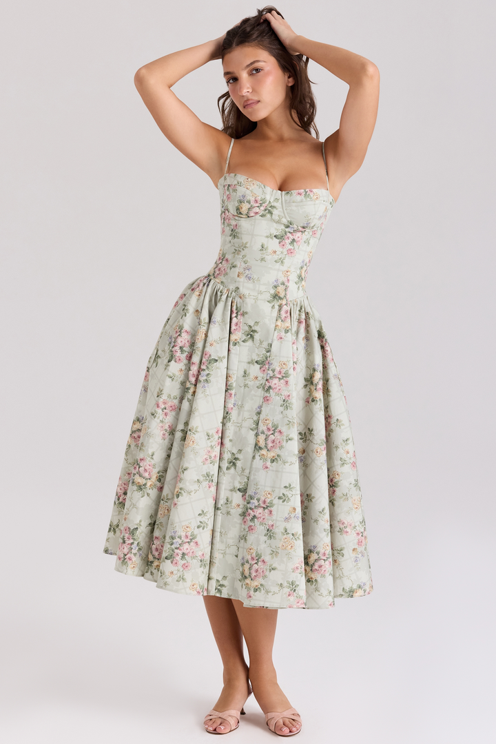 Coralie™ | Floral Boned Dress