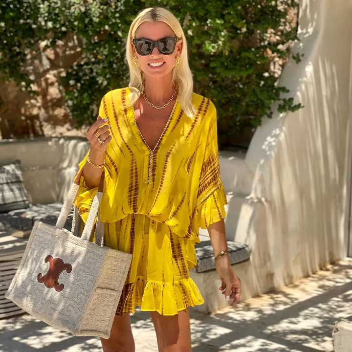 Adalyn - Stylish Mini Dresses with V-Neck and High Waist