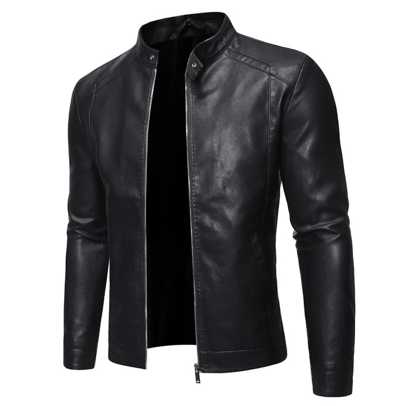 Marcus Standing Collar Leather Jacket