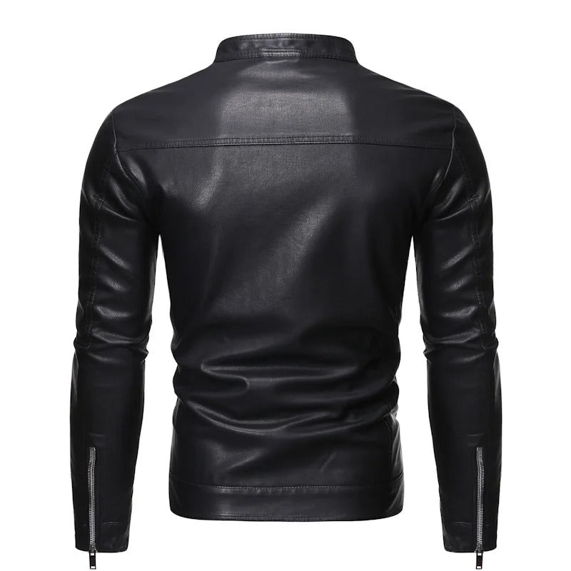 Marcus Standing Collar Leather Jacket