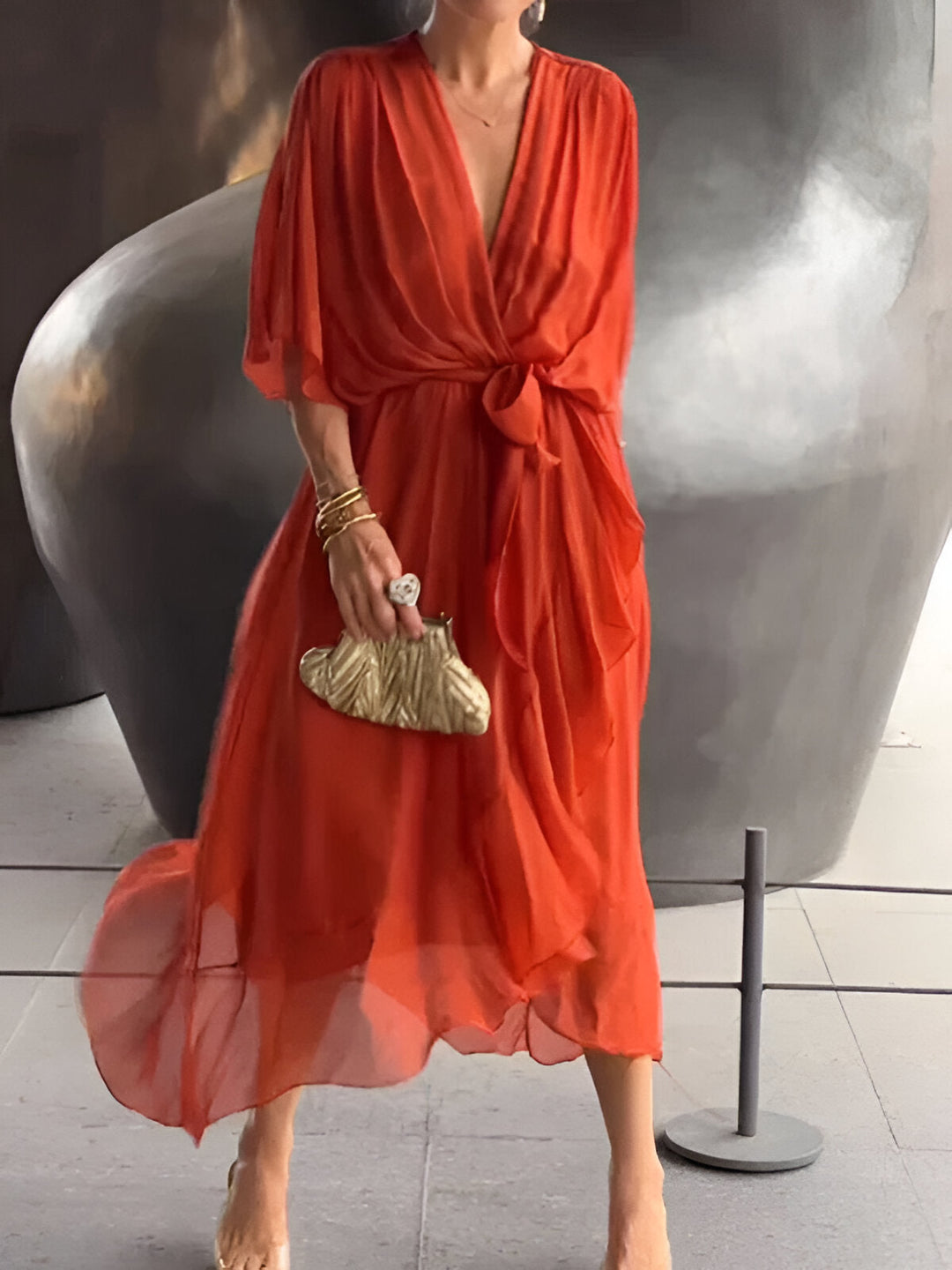 Claire™ | Tie-Waist Midi Dress