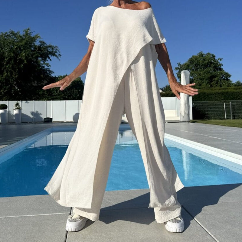 Florance-Off-Shoulder Top and Pants Set