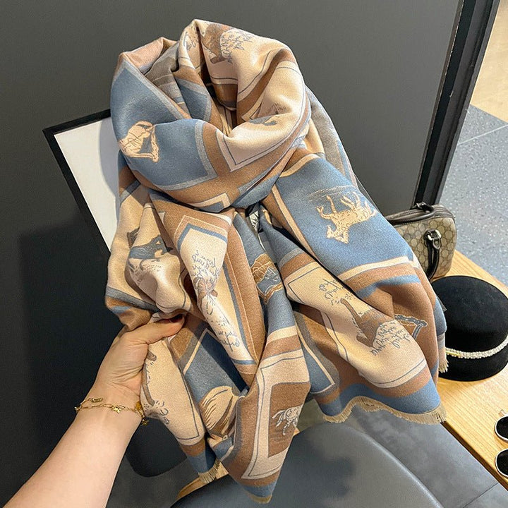 Women's Tie-Dye Imitation Cashmere Scarf  Warm & Stylish Accessory